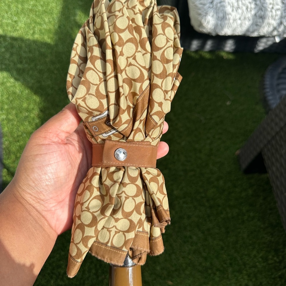 Coach Brown Patterned Umbrella